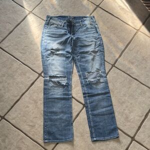 Distressed Blue Jeans silver Jeans 31x32 made with holes